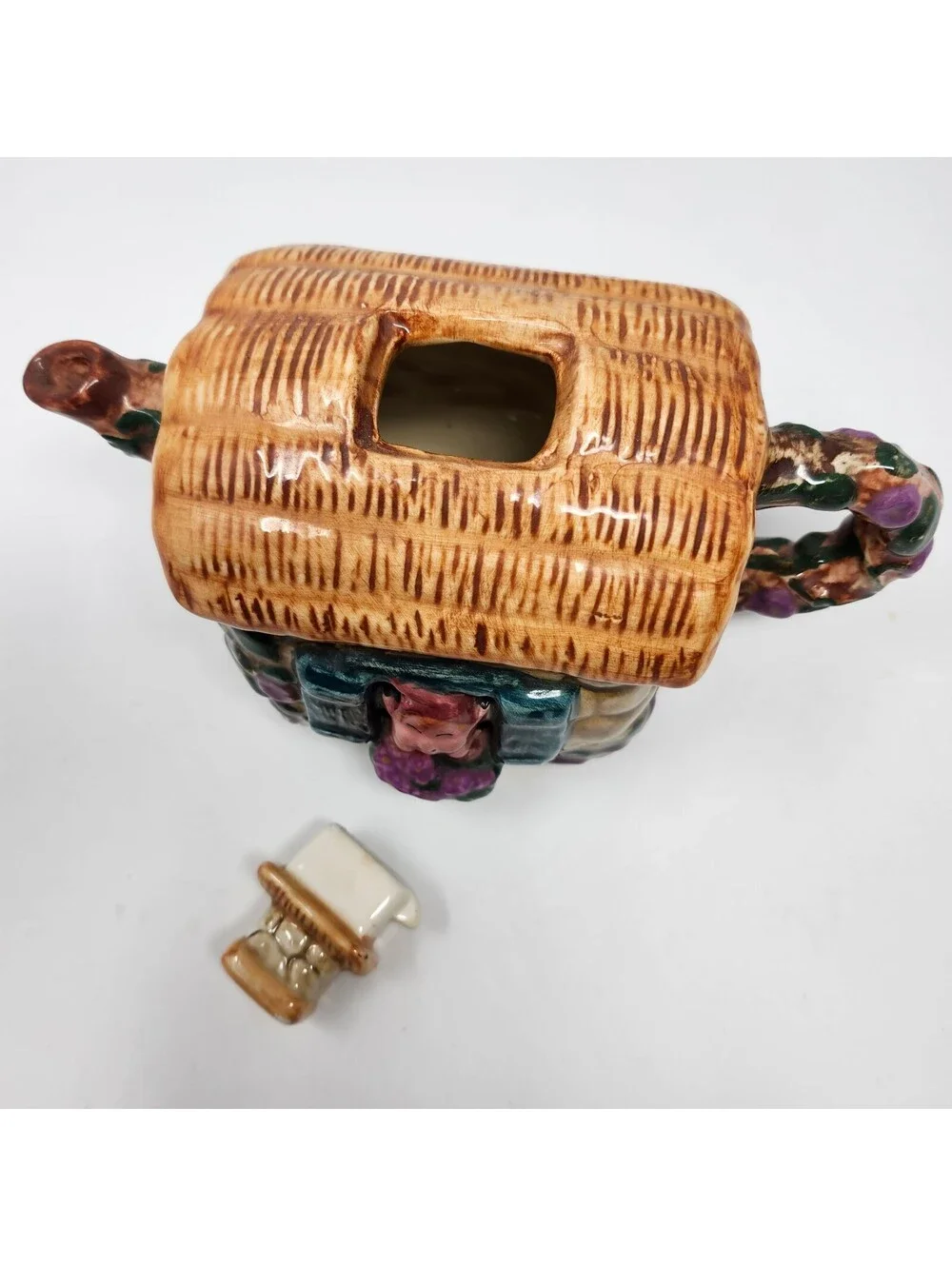 Clay Art Gnome Cottage Teapot 1994 Hand Paint Ceramic Fairy House TeaPot Vintage